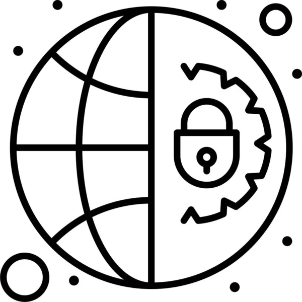 世界的なインターネットセキュリティのアイコン — ストックベクタ