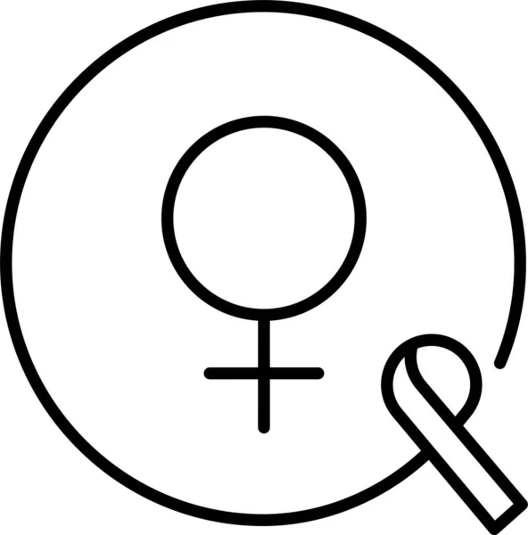 Cancer Icône Ruban Féminin — Image vectorielle