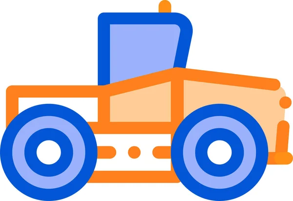 Industrie Traktor Fahrzeug Ikone Umrissstil — Stockvektor