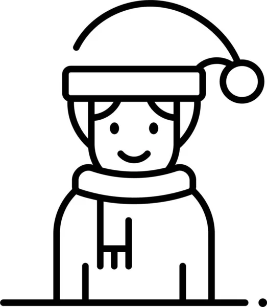 Menino Homem Avatar Ícone Categoria Natal — Vetor de Stock