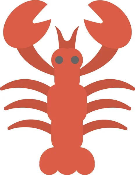 Lobster Seafood Flat Icon Flat Style — Stock Vector