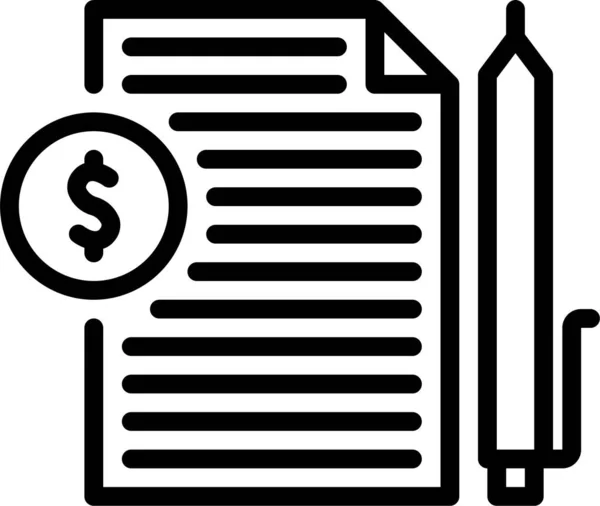 Contract Agreement Money Icon — Stock Vector