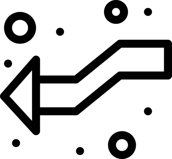 Les Flèches Croisent Icône Intersection Dans Style Contour — Image vectorielle