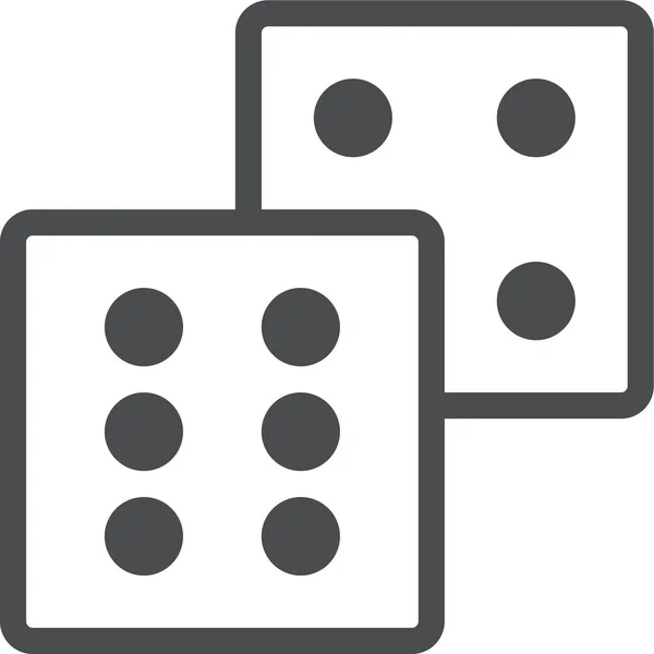 Juego Dados Icono Apuesta Estilo Esquema — Archivo Imágenes Vectoriales