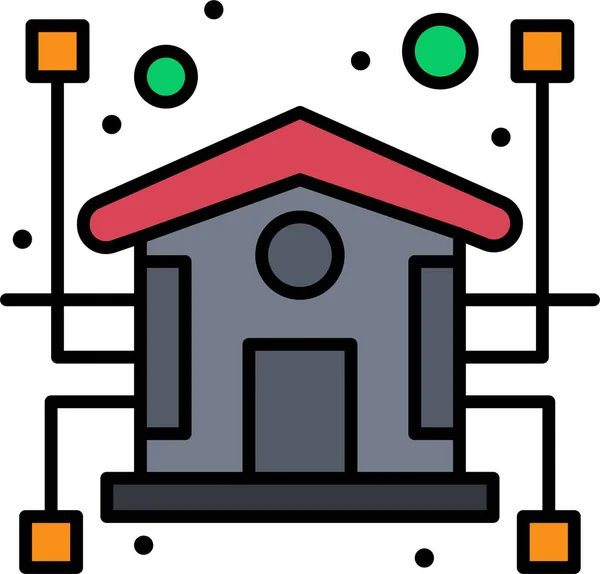 Ikona Domu Automatyki Kategorii Dom Rodzinny — Wektor stockowy