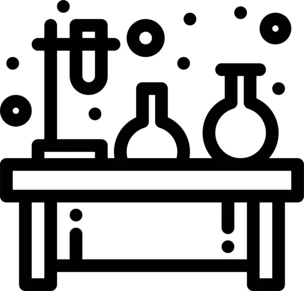 Ícone Frasco Experimento Química Categoria Pesquisa Científica — Vetor de Stock