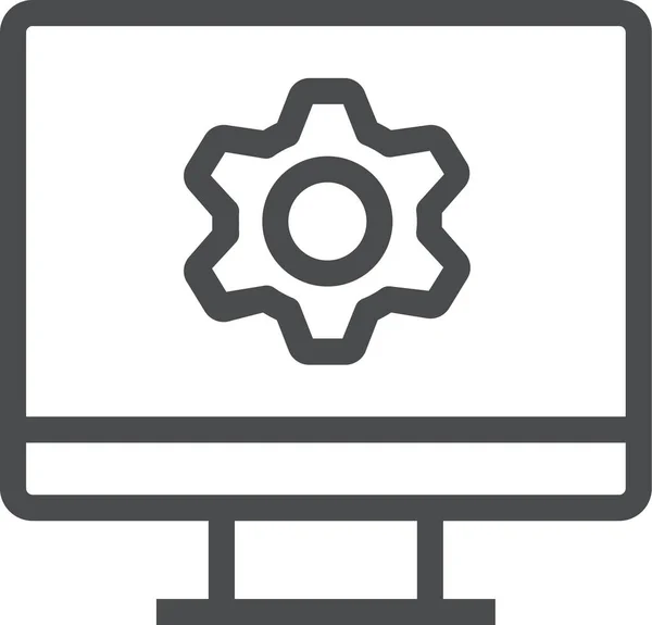 Computer Desktop Fix Icon Outline Style — Stock Vector