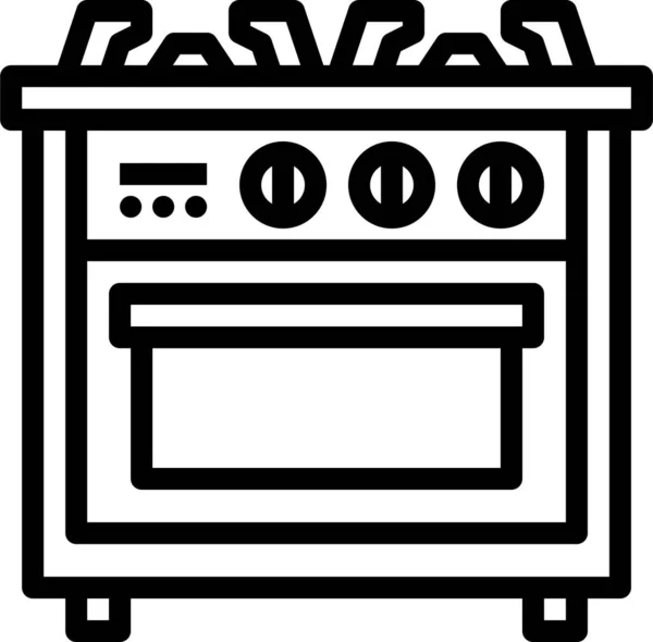 Cozinhar Ícone Gás Cozinha Estilo Esboço — Vetor de Stock