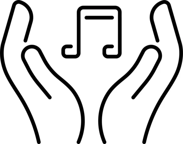 Ícone Música Mão Áudio —  Vetores de Stock