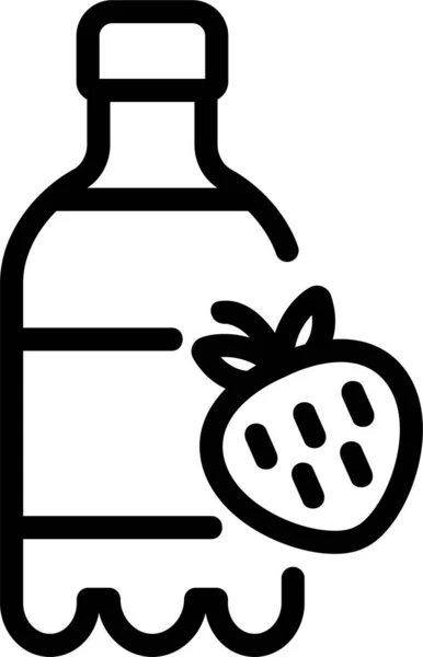 Botella Icono Fruta Crema Categoría Bebidas Alimenticias — Vector de stock