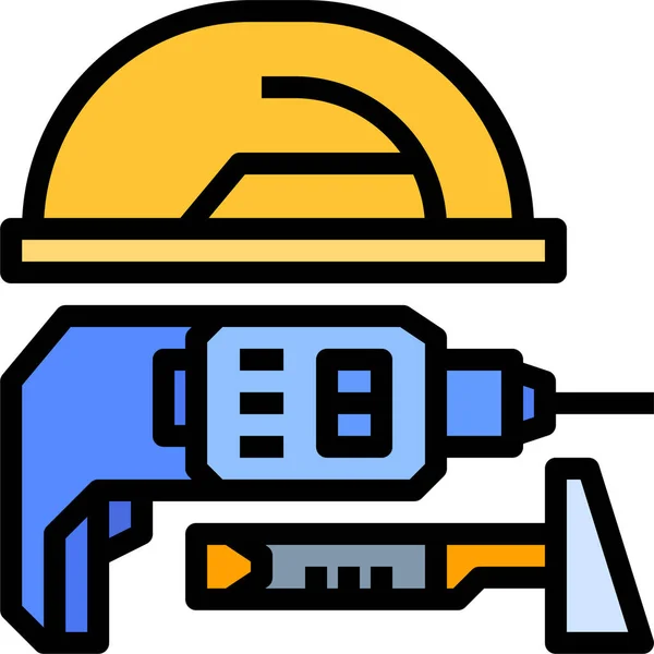 Equipo Construcción Icono Industrial — Vector de stock