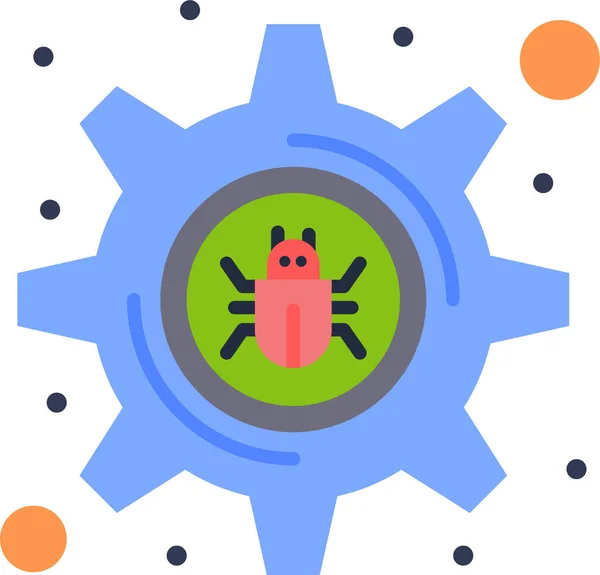 Bug Crime Cyber Icône Dans Style Plat — Image vectorielle