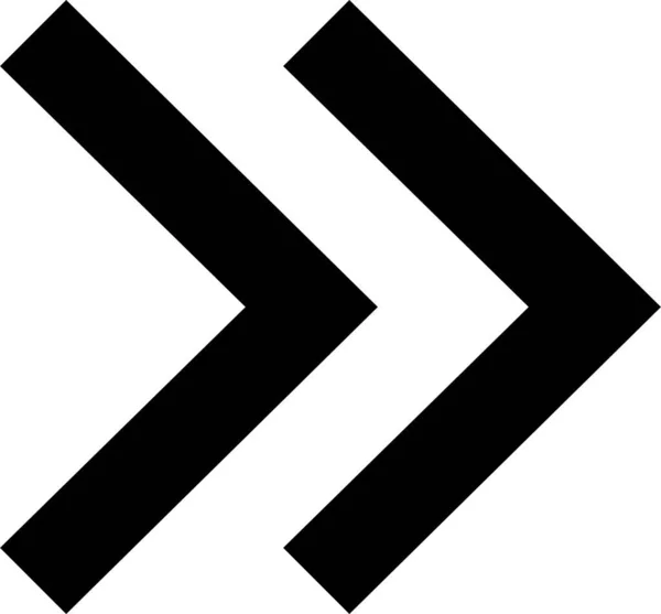 Symbol Dvojitá Pravá Ikona Pevném Stylu — Stockový vektor