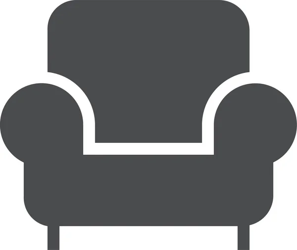 Καρέκλα Καναπέ Πολυθρόνα Εικονίδιο Στερεό Στυλ — Διανυσματικό Αρχείο