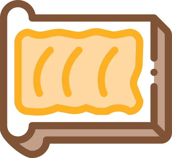 Brot Butter Geschnitten Symbol Filedoutline Stil — Stockvektor