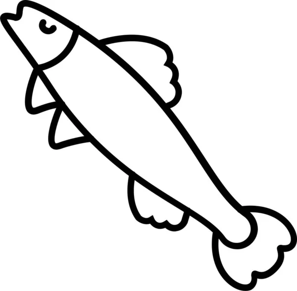 Fisch Hering Meeresfrüchte Ikone — Stockvektor