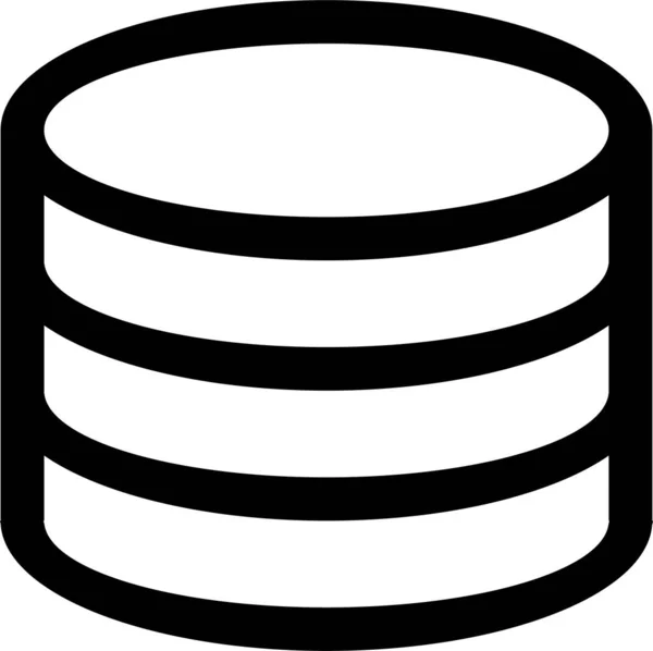 Icono Del Servidor Almacenamiento Datos Estilo Esquema — Vector de stock