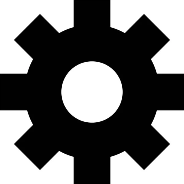 Settings Cog Gear Icon Solid Style — Stock Vector