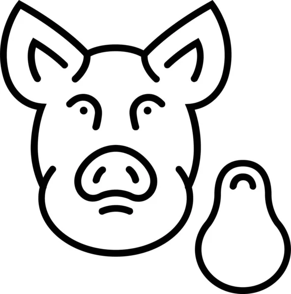 Alimento Animal Carne Icono — Vector de stock