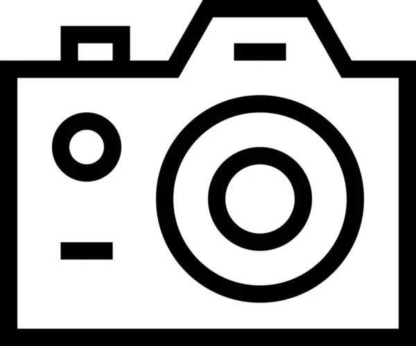 アウトラインスタイルのカメラクリエイティブDslrアイコン — ストックベクタ