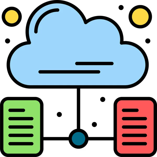 Ícone Rede Dados Nuvem — Vetor de Stock