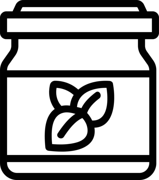 Branch Herbal Jar Icon — Stock Vector
