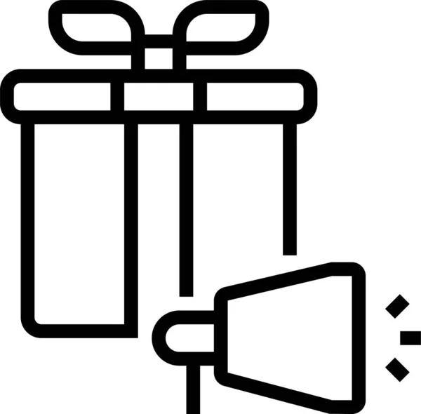 Анонсувати Цифровий Значок Подарунка Стилі Контурів — стоковий вектор