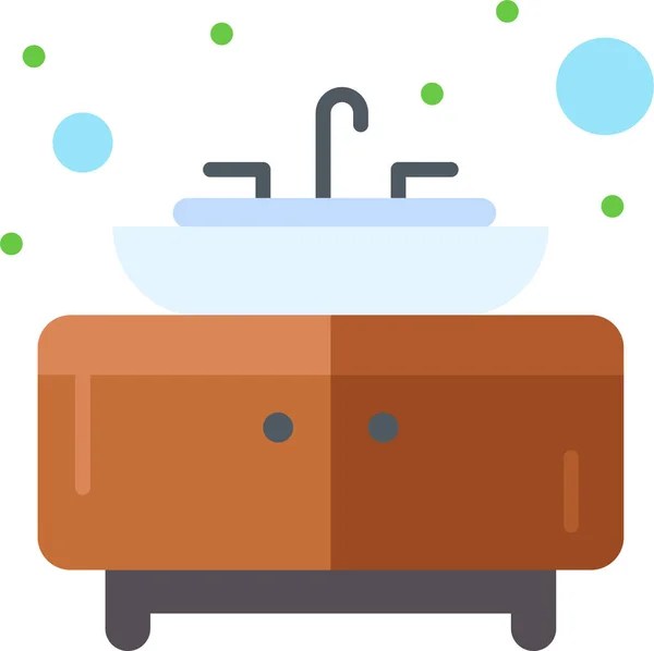 Badezimmermöbel Waschbecken Ikone Familyhome Kategorie — Stockvektor