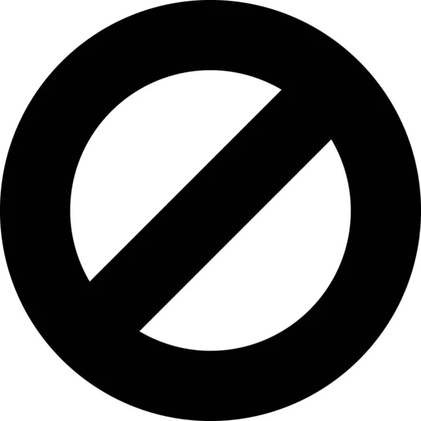 Ban Block Cancelar Icono Estilo Sólido — Vector de stock