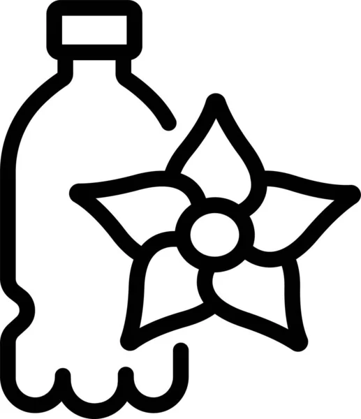 Bouteille Boisson Fleur Icône — Image vectorielle