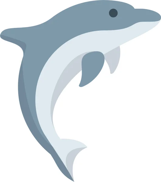 Delfín Ryby Mořské Ikony Plochém Stylu — Stockový vektor