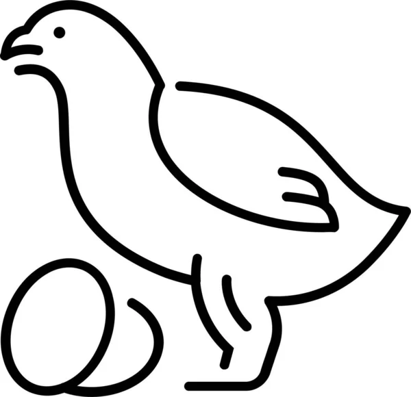 Oiseau Poulet Oeuf Icône — Image vectorielle