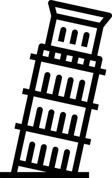 Ikona Italského Orientačního Bodu Obrysovém Stylu — Stockový vektor