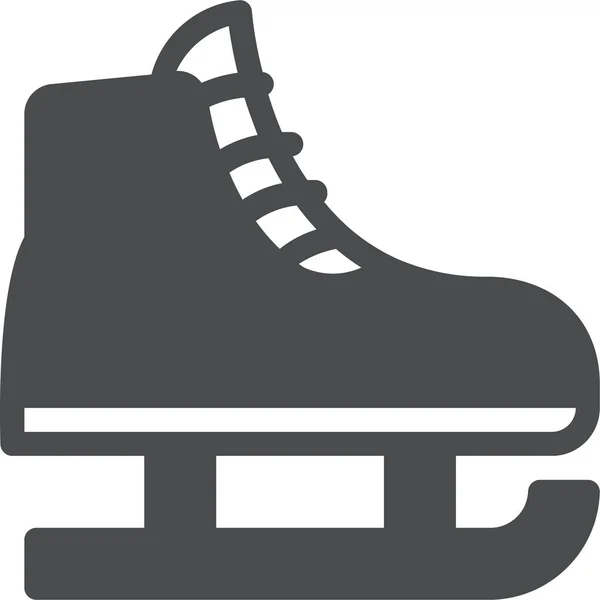 Patín Hielo Icono Hockey Estilo Sólido — Vector de stock