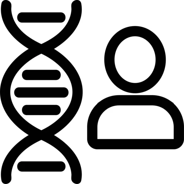 Biotechnologie Kontur Dna Symbol Wissenschaftlicher Suchkategorie — Stockvektor