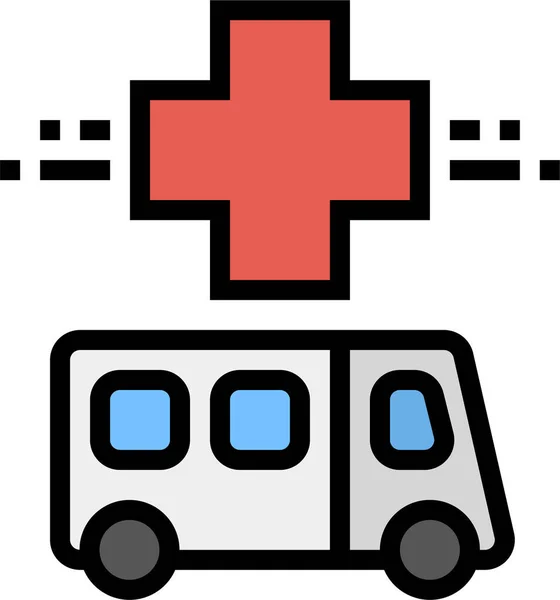 Ambulancia Icono Del Hospital Emergencia Estilo Contorno Rellenado — Vector de stock