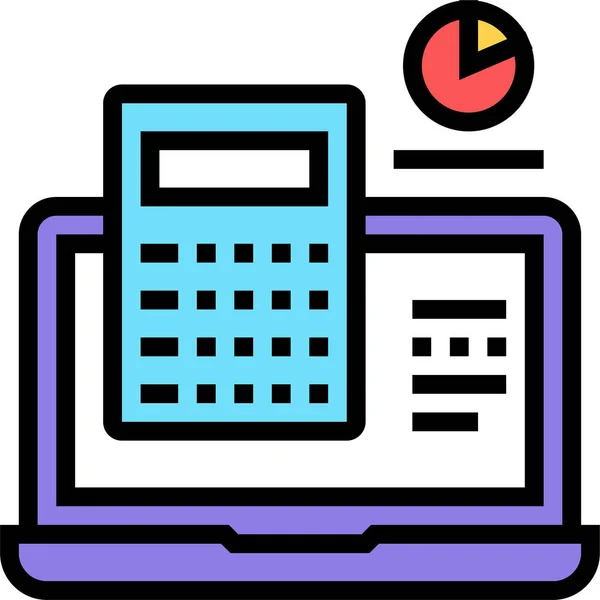 Calculatrice Plan Ordinateur Icône — Image vectorielle