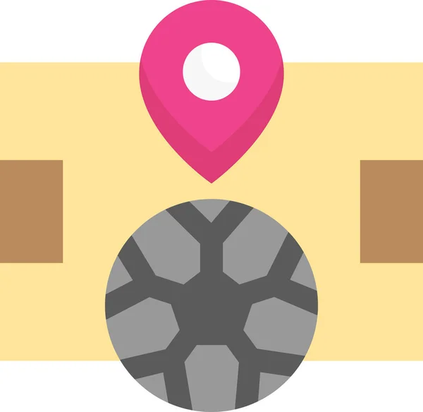 Voetbal Locatie Pointer Kaart Pictogram — Stockvector