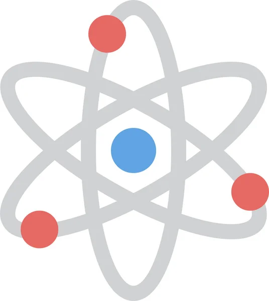 Vetenskap Atomkemi Ikon Platt Stil — Stock vektor