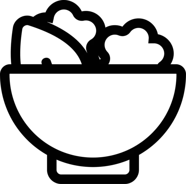 Contorno Dieta Alimento Icono Estilo Esquema — Vector de stock