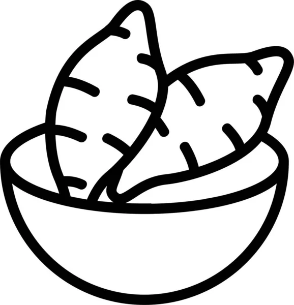 Batata Bowl Fresh Icon Fooddrinks Category — Stock Vector