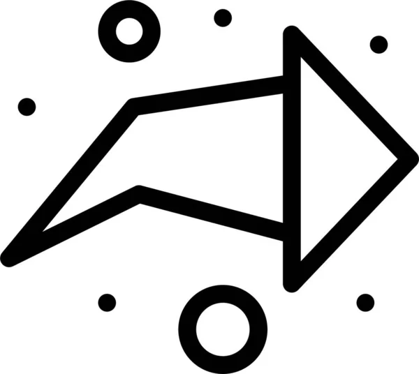 Pijl Richting Rechts Icoon Omtrek Stijl — Stockvector