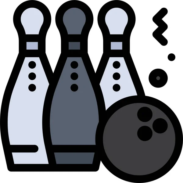 Bola Bolos Icono Del Juego Estilo Filledoutline — Vector de stock