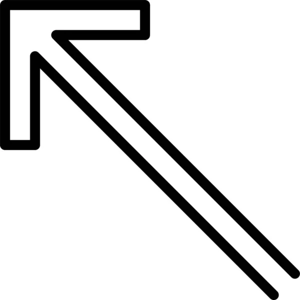 Diagonales Symbol Oben Links Umrissstil — Stockvektor