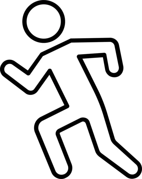 Atletiek Persoon Run Pictogram — Stockvector