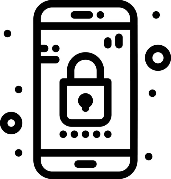 App Lock Icône Mobile — Image vectorielle