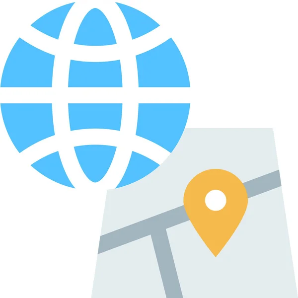 Globe Location Placeholder Icon — Stock Vector