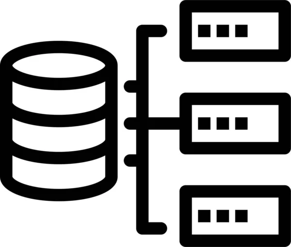 Base Servidores Datos Icono Estilo Esquema — Archivo Imágenes Vectoriales