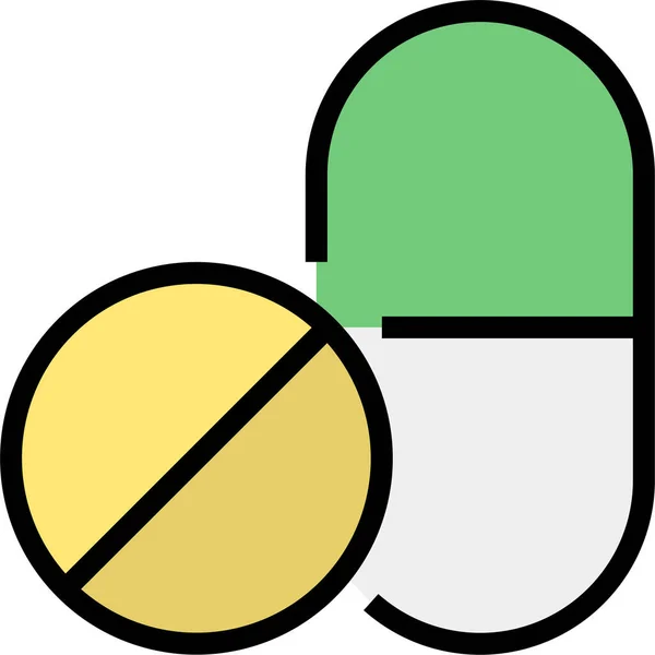 Drug Medical Medicine Icon Filledoutline Style — Stock Vector