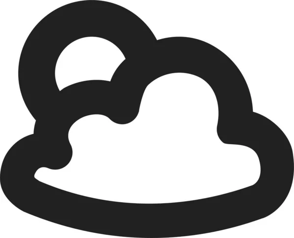 Clouds Cloudy Partly Icon Outline Style — Διανυσματικό Αρχείο